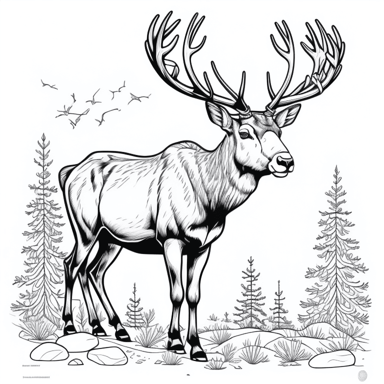 Coloriages de caribous Coloriages à imprimer